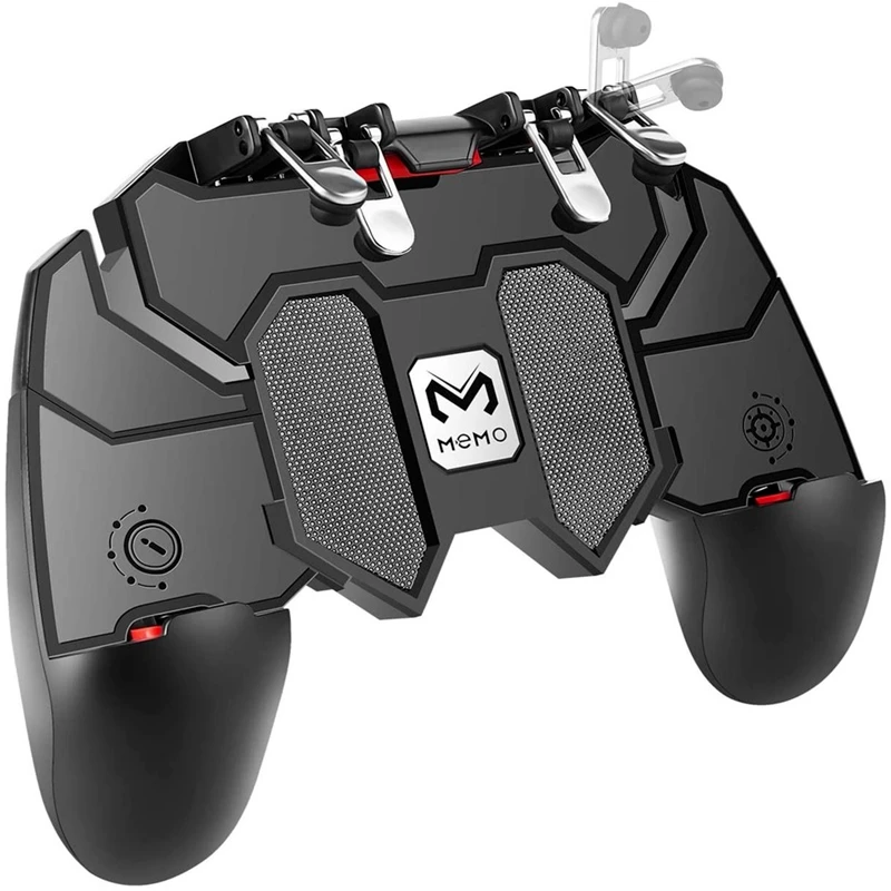 AK77 PUBG Controller with Cooling Fan 6 Finger Gamepad for IPhone Android Shooting Gaming Trigger Game Pad Fire Joysticks Button