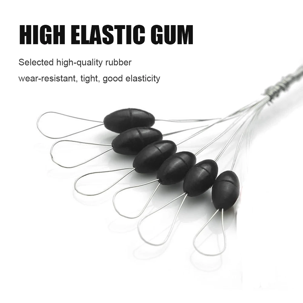 60pcs 10 Group Rubber Silicon Space Bean Profession Fishing Float