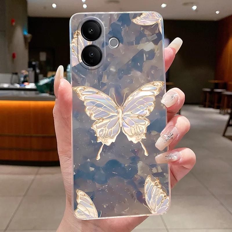 Floral Butterfly Bow Soft Transparent Phone Case - Silicone TPU Jelly Cover