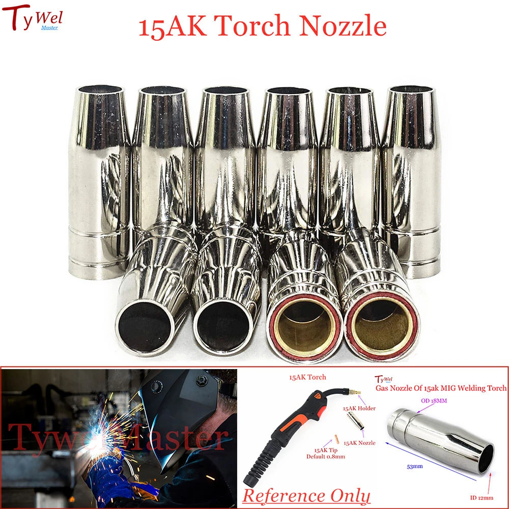 15AK Gas Nozzle Euro Style MIG Welding Gun Tip Nozzle Shield Cup for MB