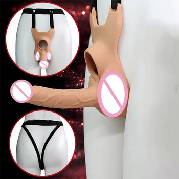 3 Size Wearable Vibrators Dildo for Panties double penetration Penis  Anal Toy Butt Plug For Lesbian Gay Adjustable Strap silent 6