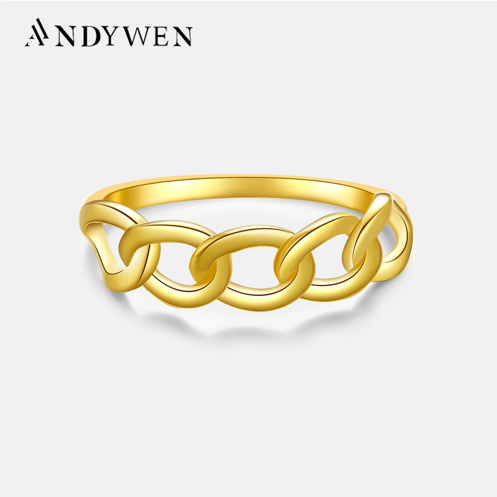

Женское роскошное кольцо ANDYWEN из стерлингового серебра 925 пробы, модные ювелирные изделия 2024, ювелирные изделия в виде фоторяда