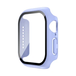 Premium Tempered Glass Protective Case for Apple Watch - Enhanced Screen Protection & Durable PC Cover (Ice Sea Blue)