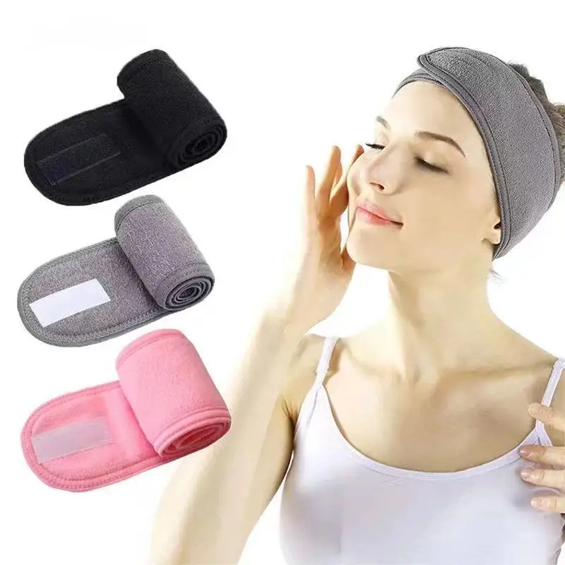 1pc Women SPA Facial Headband Bath Makeup Hair Towel Headbands for Face Washing Soft Toweling Hair Shower Caps Accessories