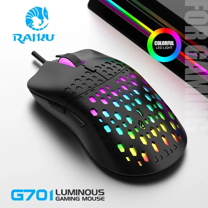 Unleash Your Gaming Potential with the RAIKU G701 Wired 6 Keys Mouse: The Ultimate Mouse for Microsoft Windows and Apple iOS Users!