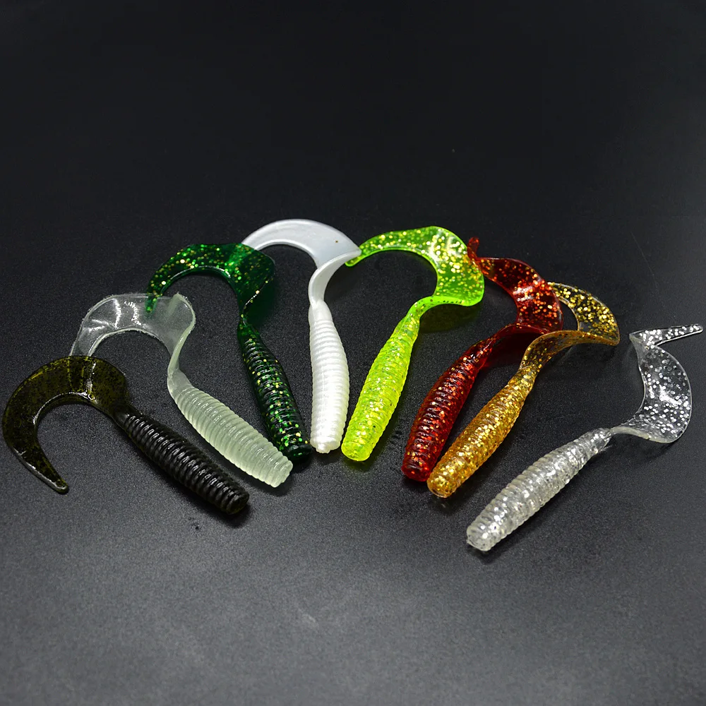Fischbiss, weicher Köder, Wurmköder, Angeln, 7 cm, für Süßwasser, Salzwasser, Fanggrub, 10 Stück Beutel