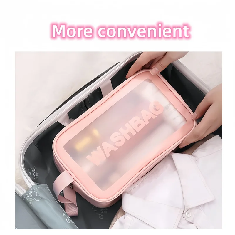 Neceser de maquillaje transparente e impermeable para viaje grande_voghion.com