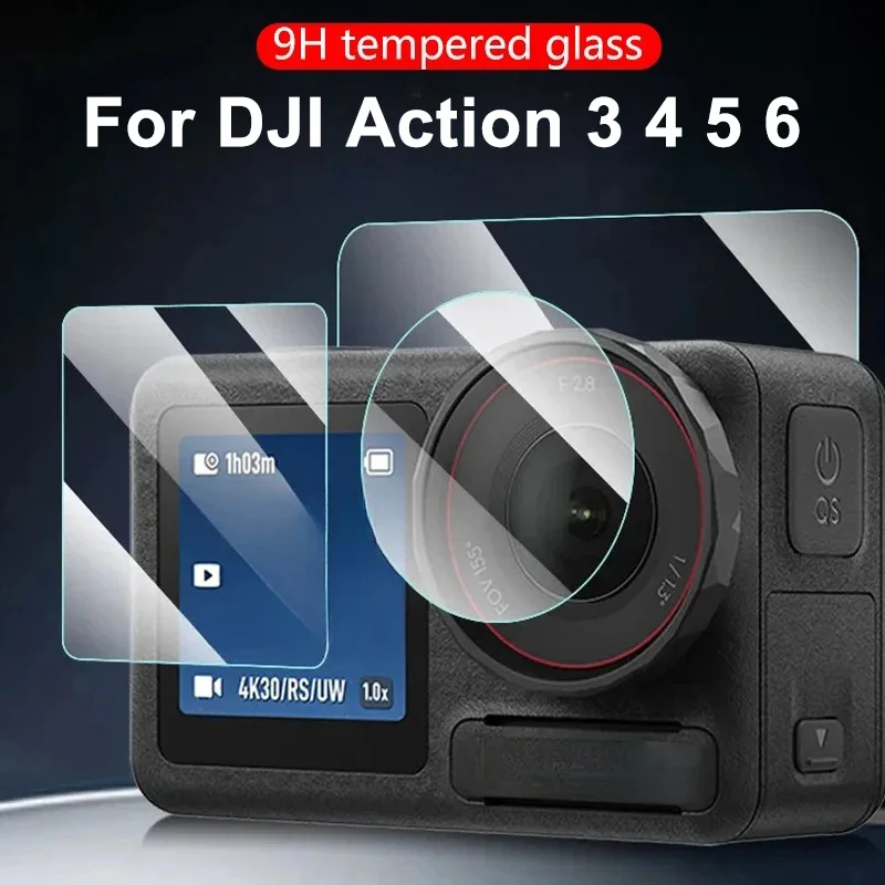 6 Pellicole Protettive + 2 Copriobiettivo Per DJI Osmo Action 5 Pro - Vetro Temperato Ultra Trasparente