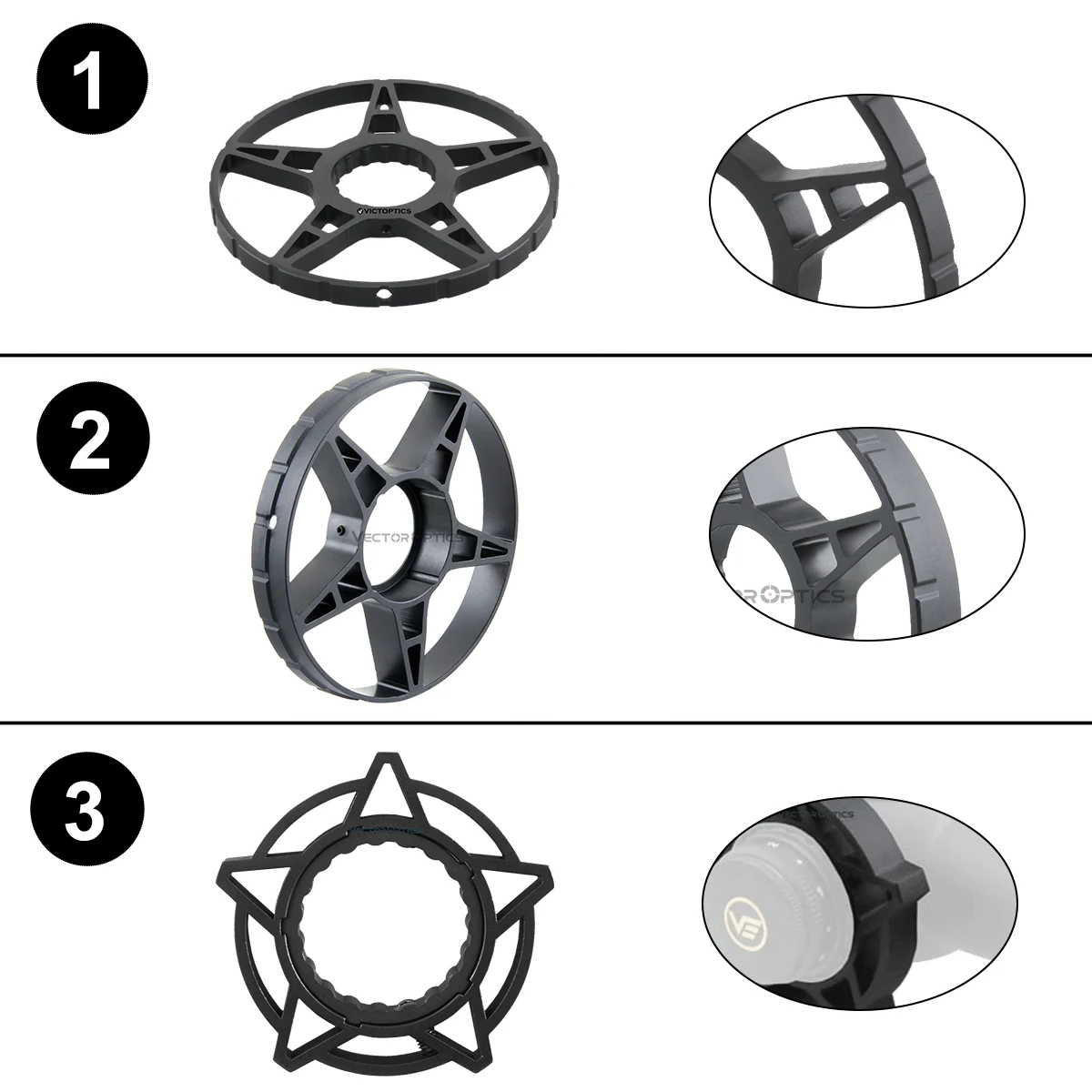 Rifle Scope Universal Side Wheels 3 Types Aluminum Alloy