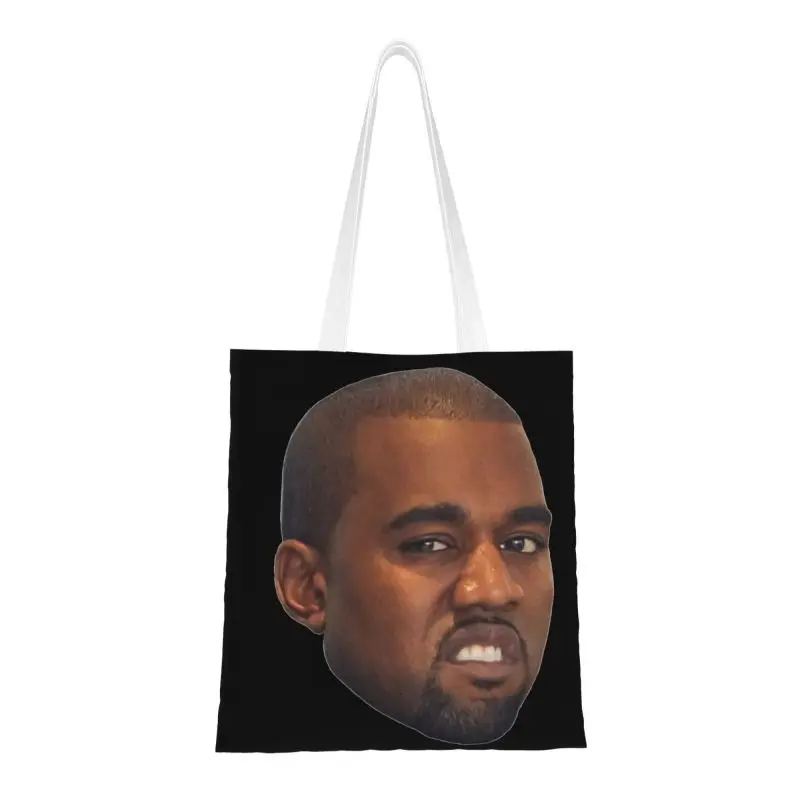 

Забавная сумка-шоппер Kanye West Meme для продуктов, женская сумка для шоппинга, рэпер, музыкальный продюсер, холщовые сумки-шопперы на плечо, вместительная сумка