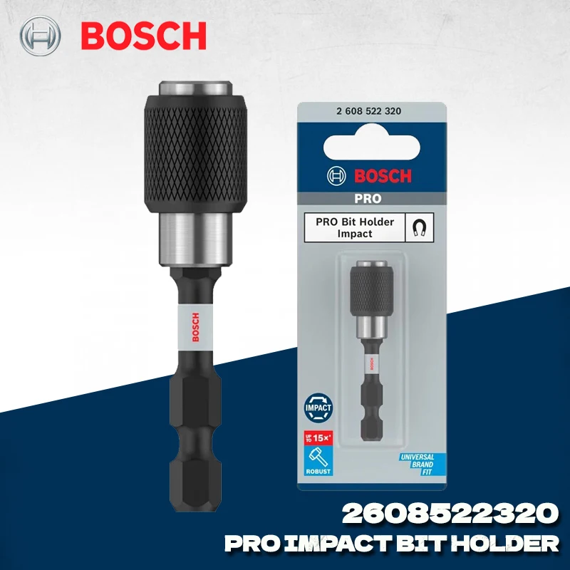 ที่ยึดดอกสว่าน BOSCH 2608522320 PRO แบบปลดเร็ว 60 มม. 1/4 นิ้ว หัวหกเหลี่ยมแบบมืออาชีพ อุปกรณ์เสริมเครื่องมือไฟฟ้า 1