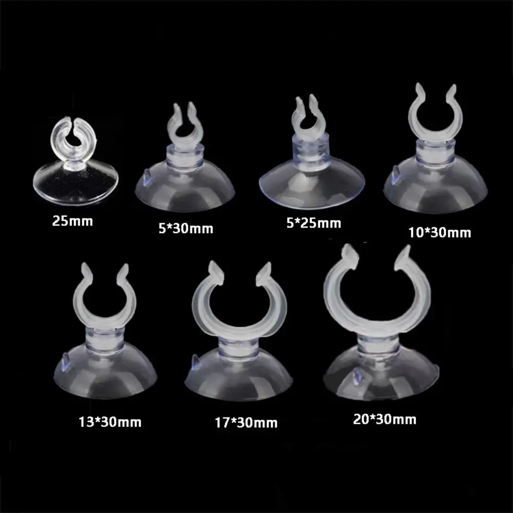 10pcs PVC Aquarium Sucker Clear Multi-specification Fish Tank Suction Cup with Hook Strong Adsorption Air Hose Clamp Hose aquarium suction cup