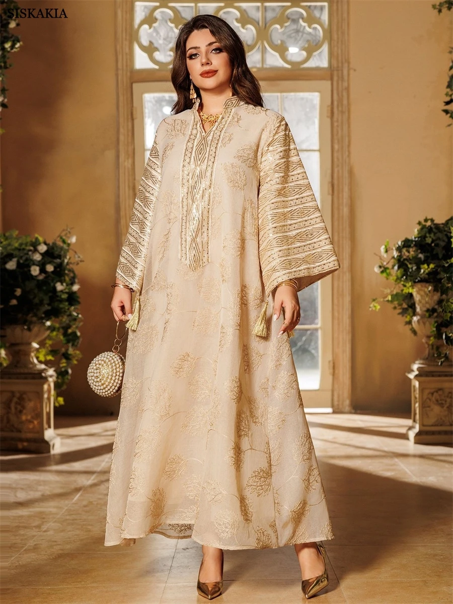 Siskakia رمضان دبي فستان ماكسي مطرز بالترتر دبي عب...