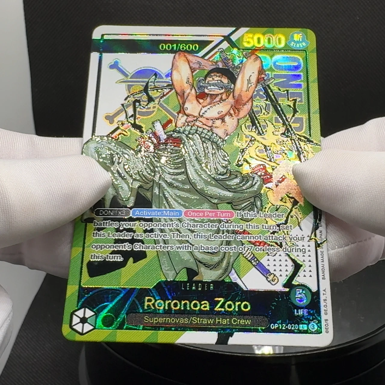 One Piece TCG English Leader card zoro prize OP12-020 green zoro