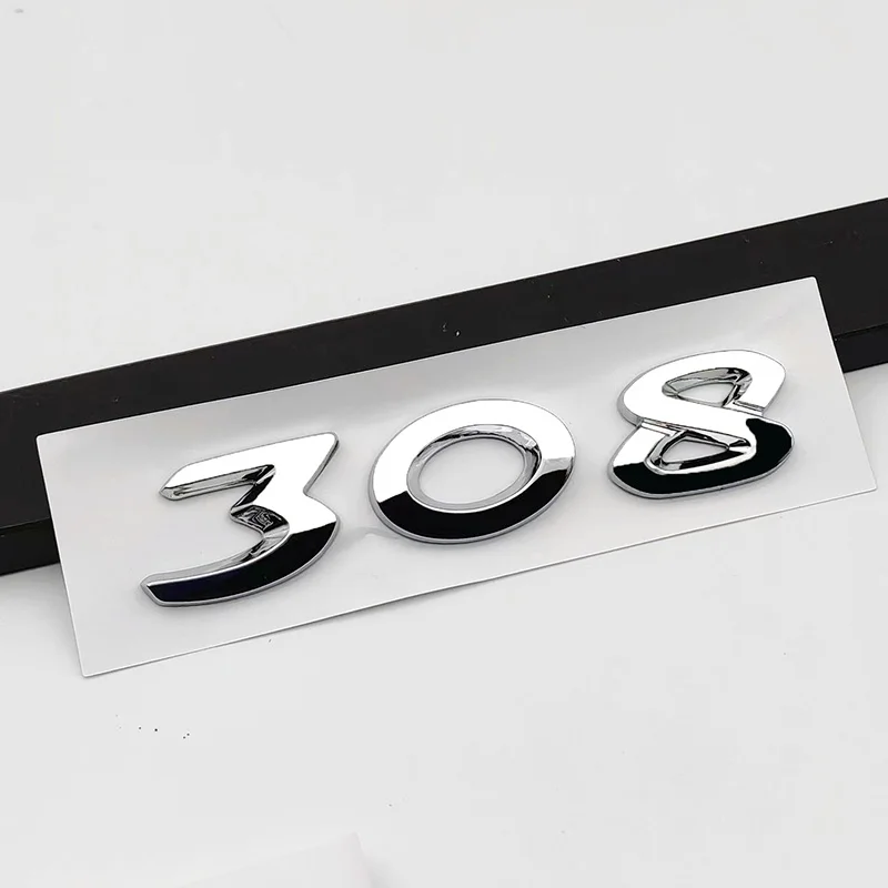 Car Emblem für Peugeot 308 2007-2013 ABS Emblem Aufkleber Autoaufkleber  Kotflügel Premium Qualität Autoaufkleber, Schwarz