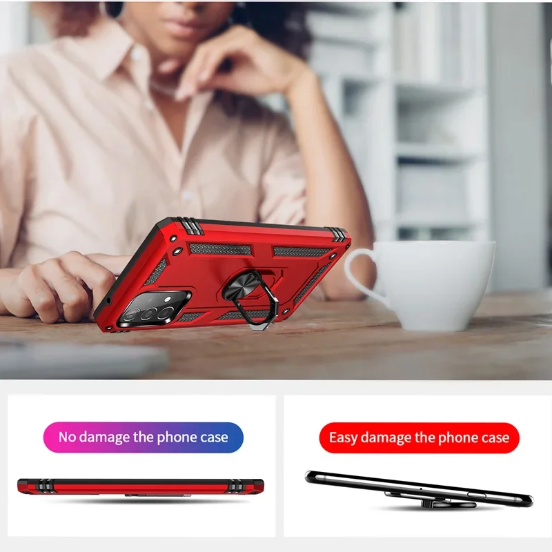 Fashion Armor Case with Metal Ring - Anti-Drop Shockproof Cover