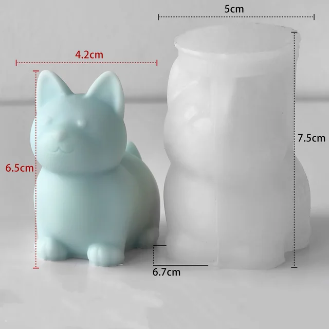 Cute Dog Candle Silicone Mold Diy Aroma Candle Plaster Resin Ornament Molds Puppy Lover Home Decor Christmas Gift Craft Supplies