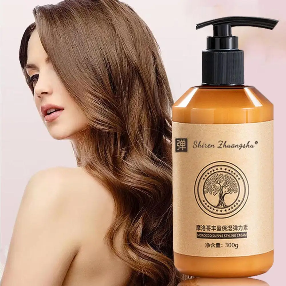 Moroccan Elastic Curly Hair Styling Special Fluffy Shaping Moisturizing Care Products Protective Roll Hair curly hair styling cream J3Z4