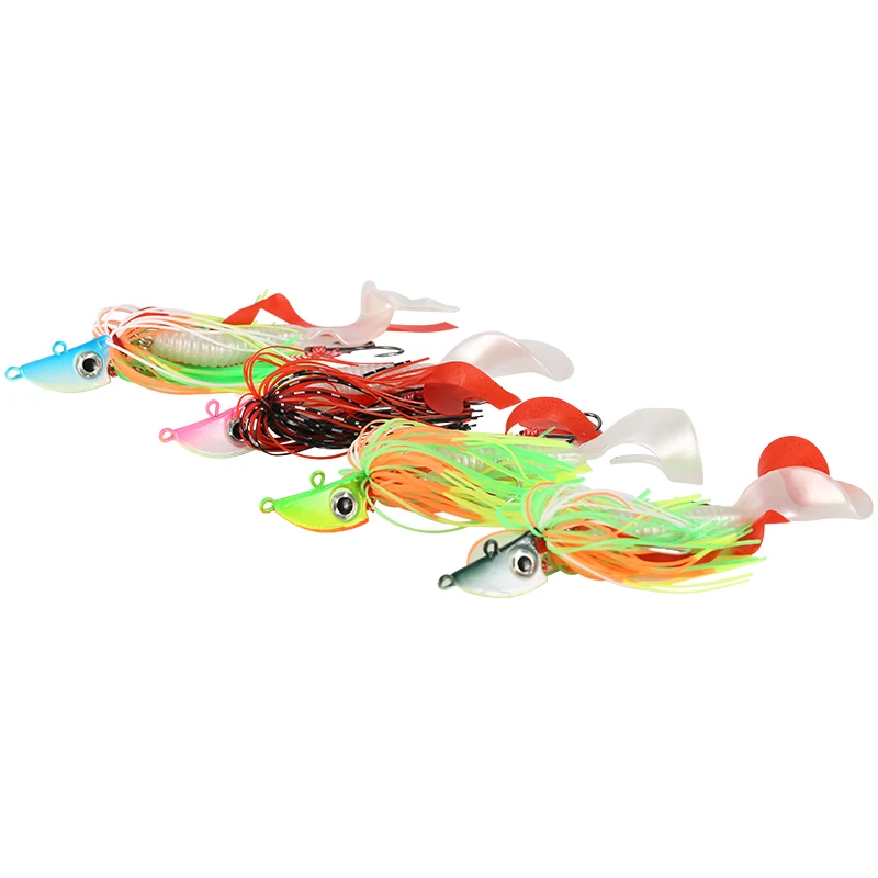 

2022Rubber Jig sets DoubleTall Lures14mmWeight 20gsets Trolling Artificial Soft bait Bass Realistic action Saltwater Freshwater