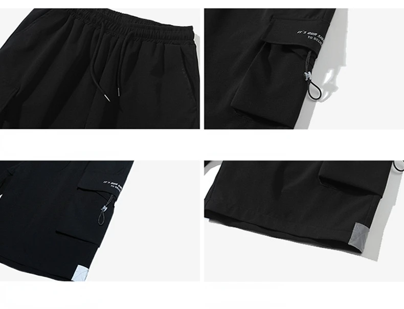 korean dress 2022 Summer New Overalls Shorts Women Handsome Drawstring Pocket Design Loose Five-point Pants zara shorts