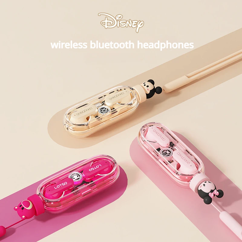 

Disney Mickey Minnie Mouse Lots-o Bluetooth Earphone Cartoon Creative Wireless Stereo Headset Sport Earphone with Microphone