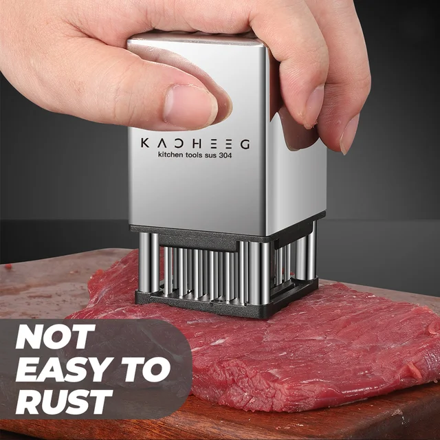 Meat Pounder Mallet Tenderizer Hammer Kitchen Baromfi Csirke Marhahús Steak Tenderizing Rozsdamentes Acél Negyed Szerszámok - Image 6