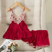 Backless Cross Pajamas For Women Sexy Ice Silk Beautiful Back Suspender Shorts With Chest Pads Sleepwear