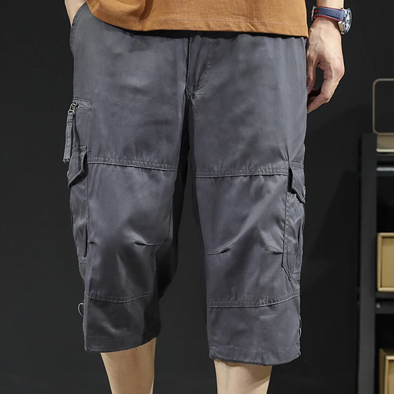 Men's Cargo Shorts Summer Below Knee Thin Cotton Casual Sports Fashion Brand Street Jogging Camouflage Y2K Breeches with Belt