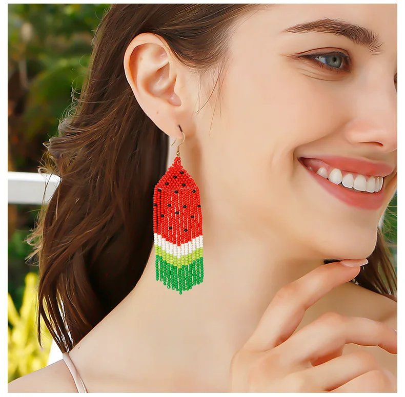 Seed Bead Earrings Paparazzi Watermelon Seed Bead Earrings