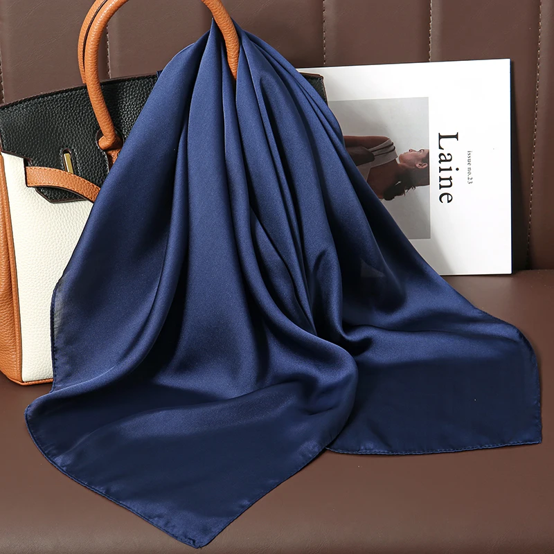 Luxury Silk Square Scarf - 21 Colors 70cm Neck Tie Shawl Womens Hair Bandana  Headscarf