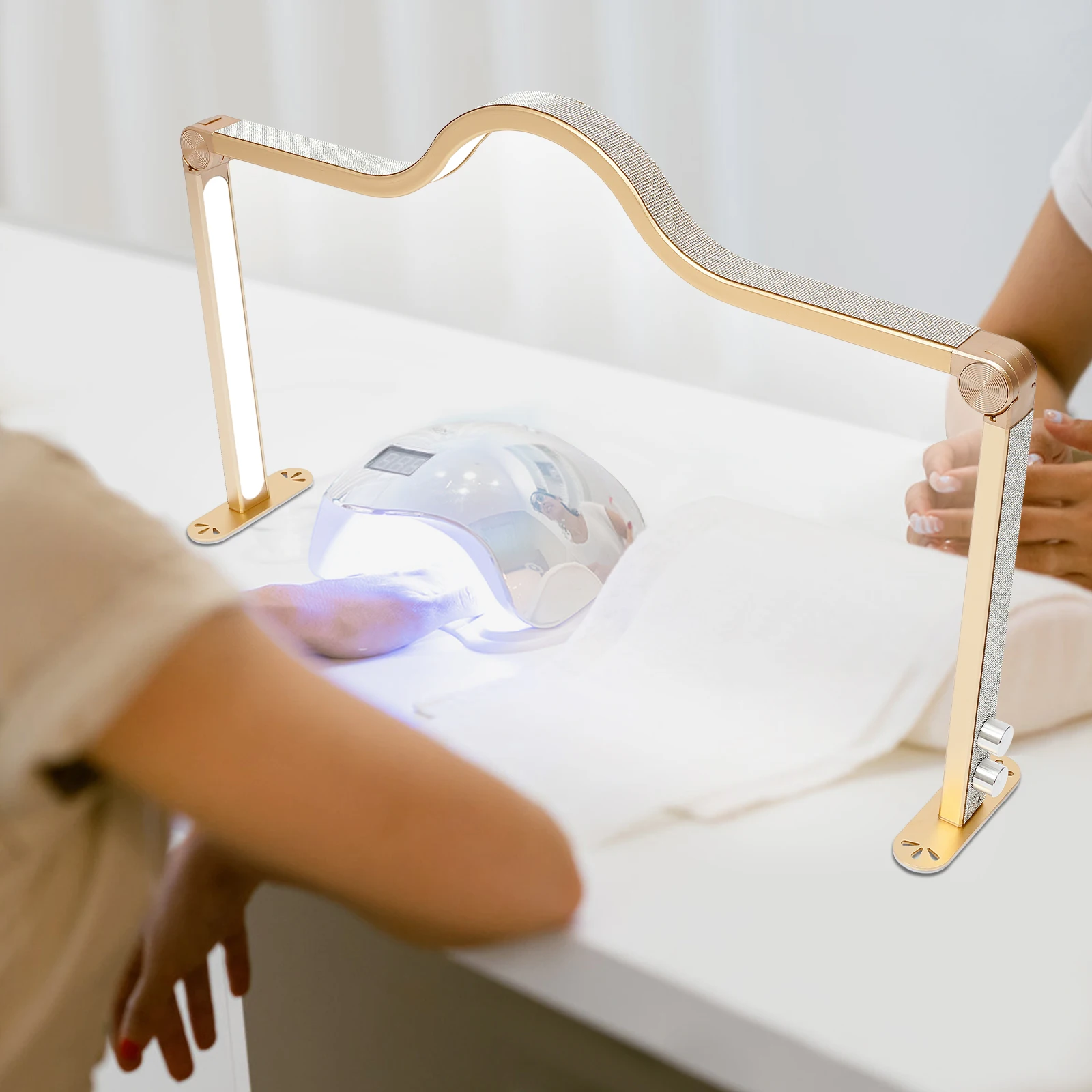 Halbmondlicht für den Schreibtisch, faltbare Nail Tech-Lampe, Helligkeit einstellbar, LED-Nagellicht, Wimpernlampe für Schönheit/Wimpern/Tattoos – Detail 2