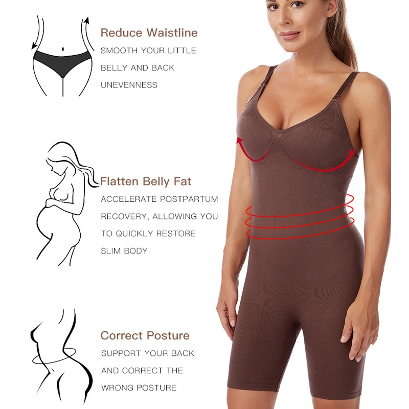 Seamless Shapewear Bodysuit for Women Tummy Control Body Shaper Butt Lifting Fajas Colombianas Slim Catsuit Body Shaper Underwea