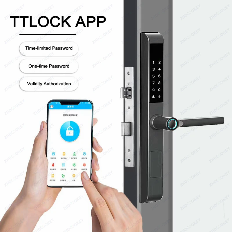 Waterproof TTLock Smart Lock APP Control Fingerprint Password RFID Card Keypad W