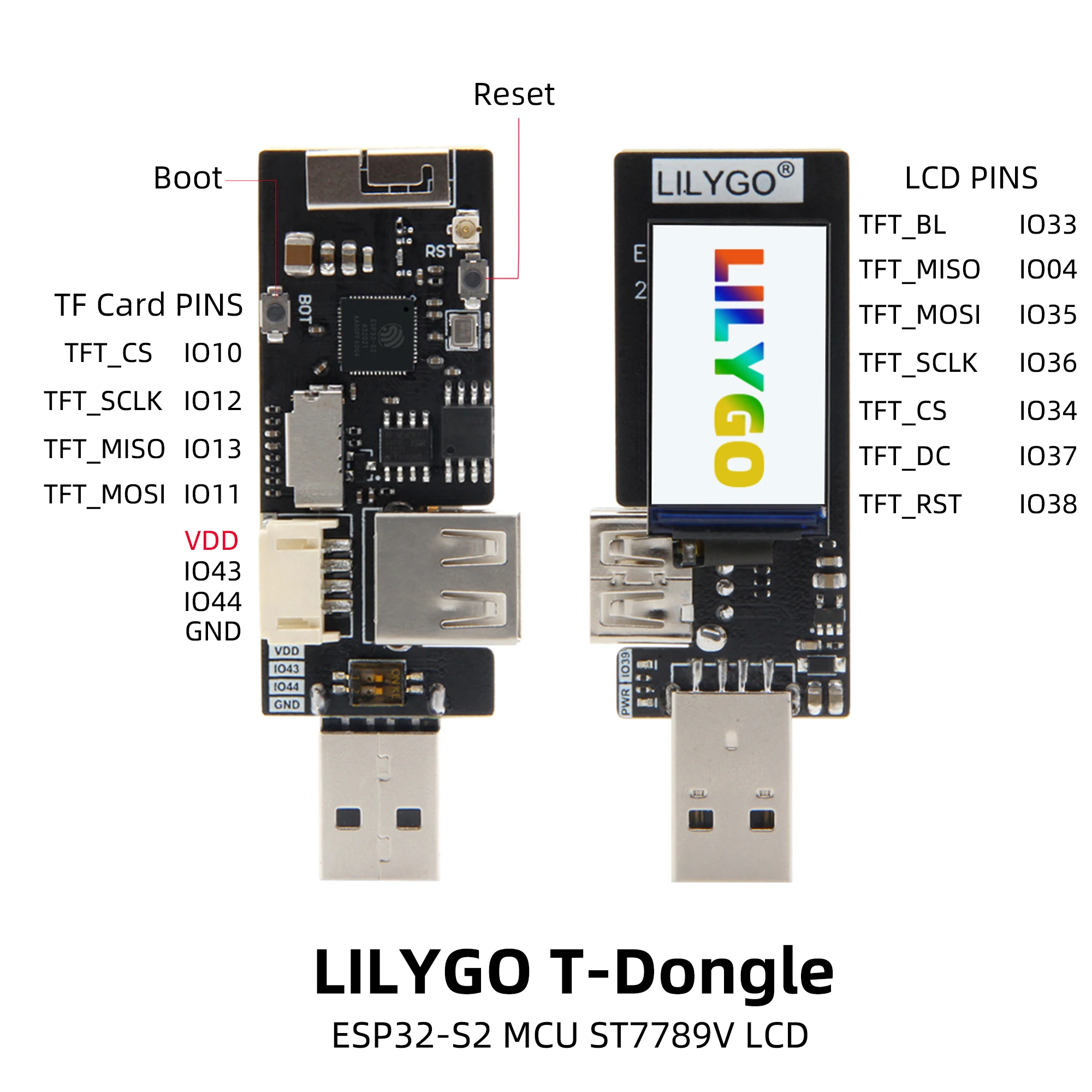 ® T-Dongle ESP32-S2 Development Board Wireless WIFI Module OTG Male Female Inter