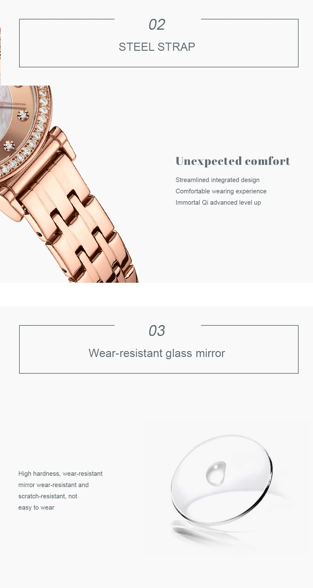CURREN Luxury Slim Women's Watch Two Tone Stainless Steel Band Mother of Pearl Dial with Rhinestones Elegant Quartz Wristwatch