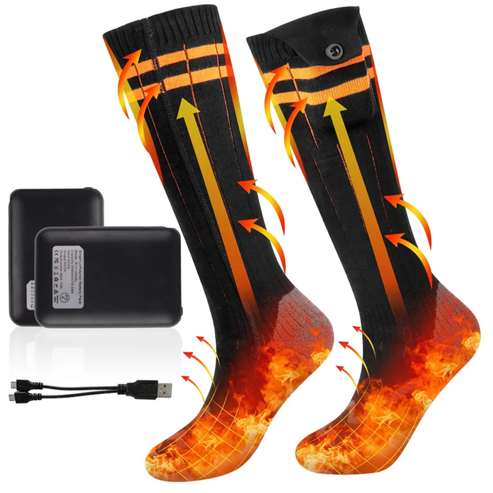 

5000mAh Electric Heating Socks Rechargeable Battery Winter Whole Foot Thermal Insulation Socks Men Women Outdoor For Motorcycle