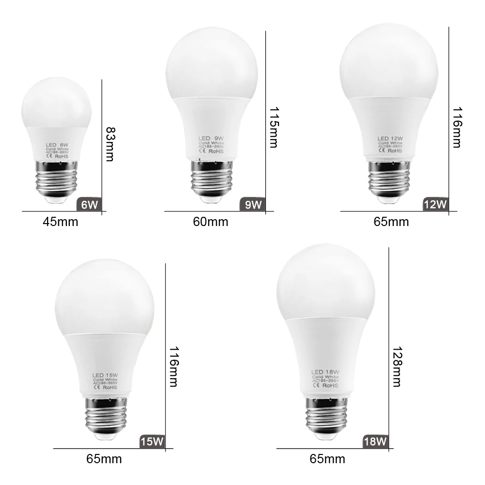 3-Pack High Brightness LED Light Bulbs with Smart IC Technology