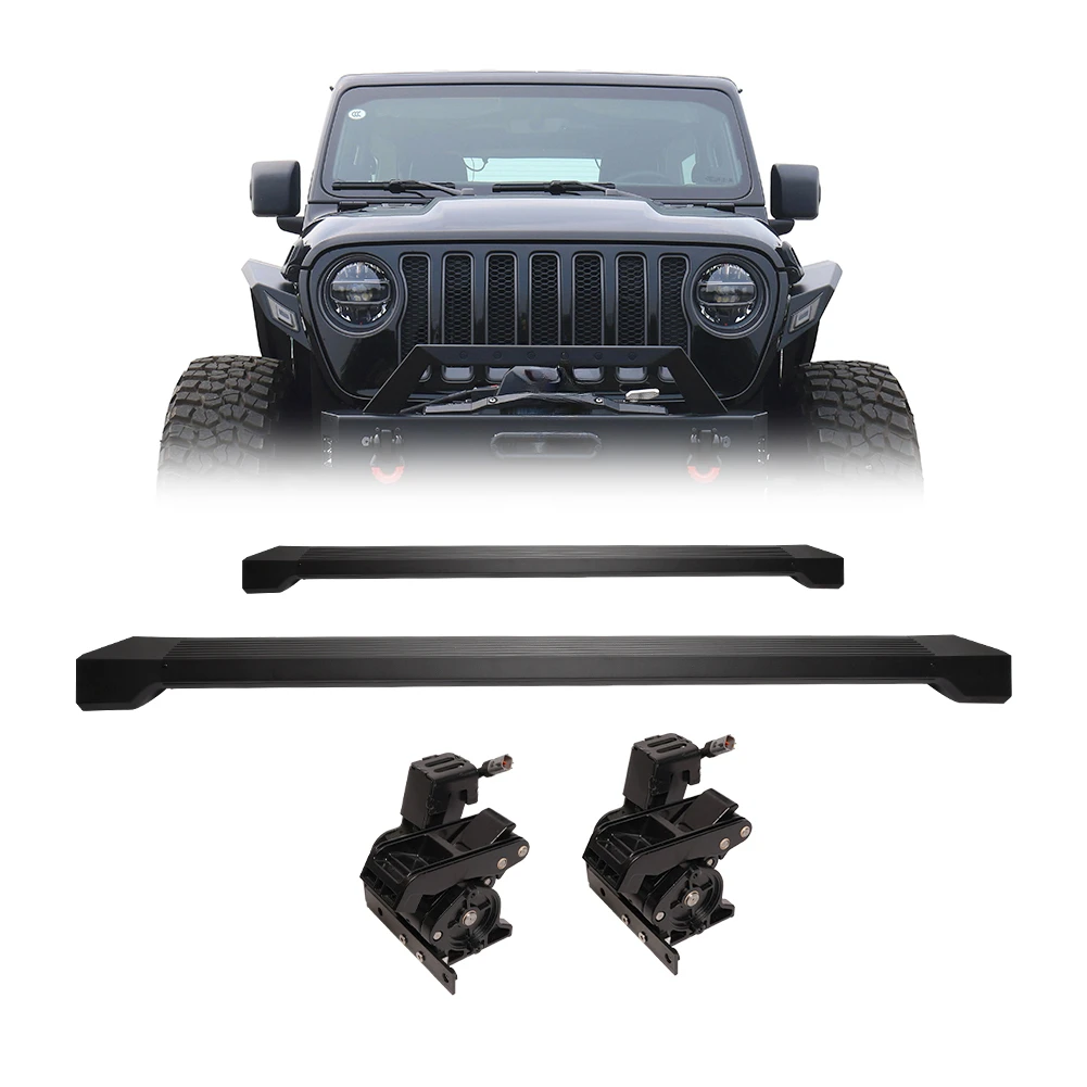 4x4 Electric Sidestep Bar for Jeep Wrangler JK 07+ Black Running Board for JEEP rock slidercustom factory promotion car 2door 4door automatic electric pedal side pedal running board pedal for jeep wrangler jk jl gladiator jt