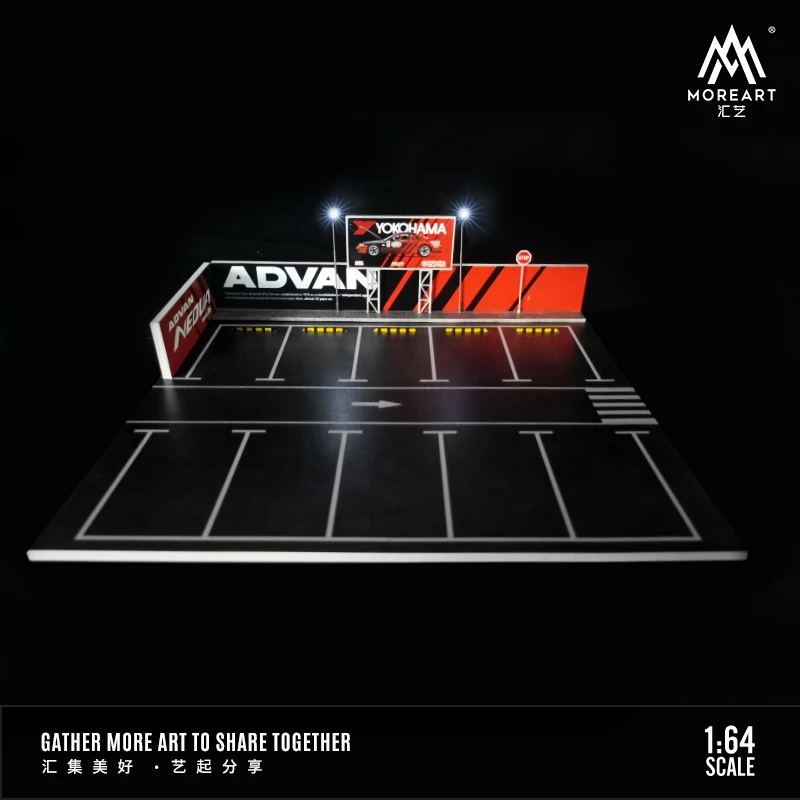 Timemmicro + Moreart 1:64 Advan Painting Style Open Car Park Assembly Scene