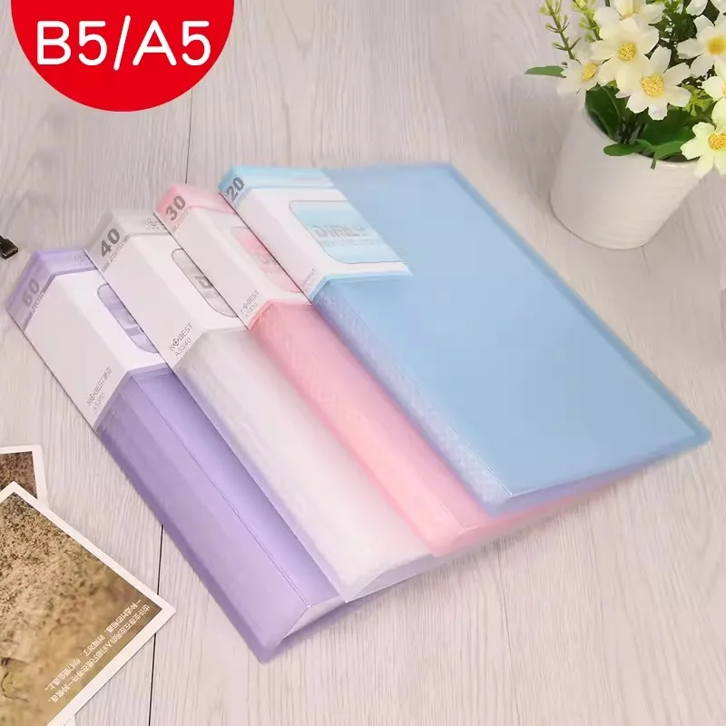 Cartella organizer per documenti da ufficio Cartella per esposizione A5 Borsa in PVC trasparente Porta documenti Cartella in carta B5 per documenti