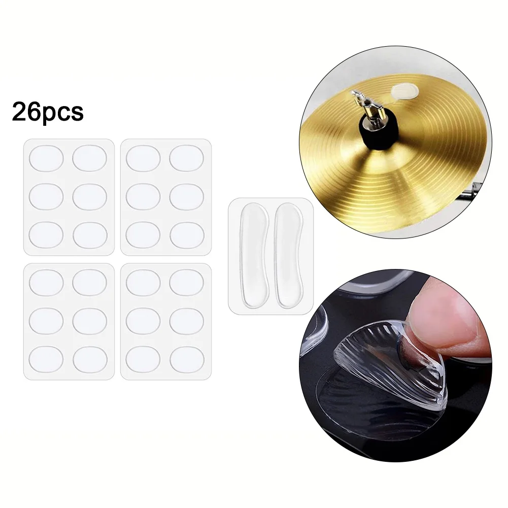 

24pcs Transparent Drum Dampeners Drum Mute Premium Silicone Pads Drum Mute Sticker Reusable For Tone Control Percussion Parts
