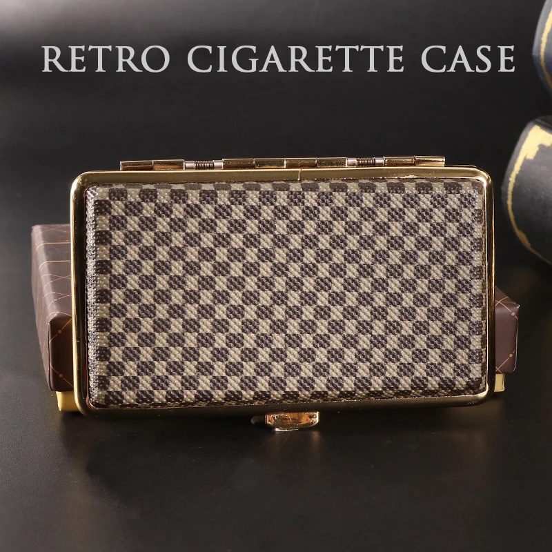 20Pcs Retro Lengthened Thin Cigarette Case Leather Material Split Wear-resistant Anti-Pressure Cigarette Accessories