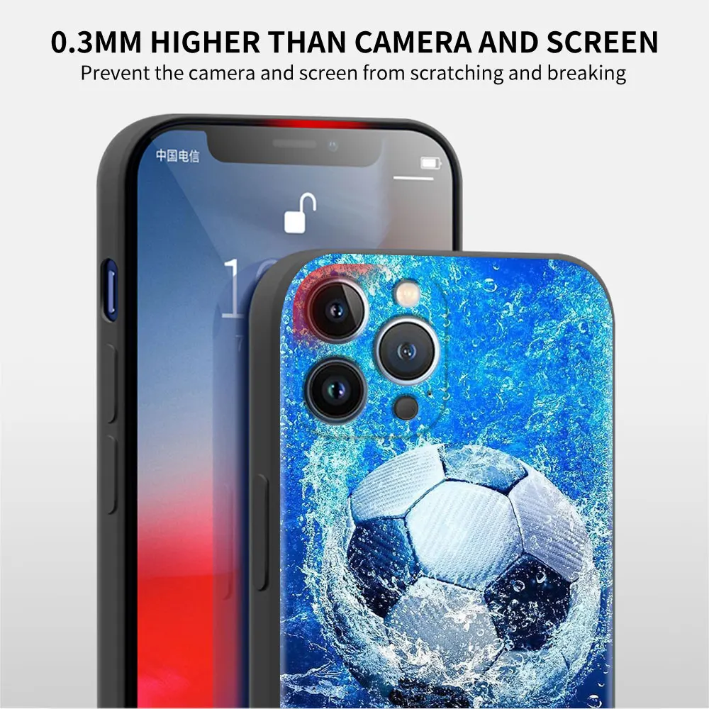 Luxury Football Soccer Silicone Phone Case - Soft TPU Protective Shell Cover