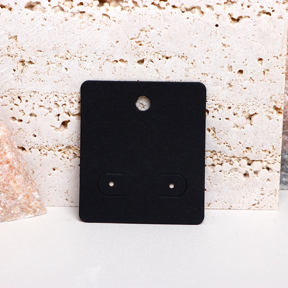 50PCS 4.2X4.8CM 화이트 브라운 블랙 빈 교수형 카드 귀걸이 쥬얼리 디스플레이 골 판지 중소 기업 포장 용품