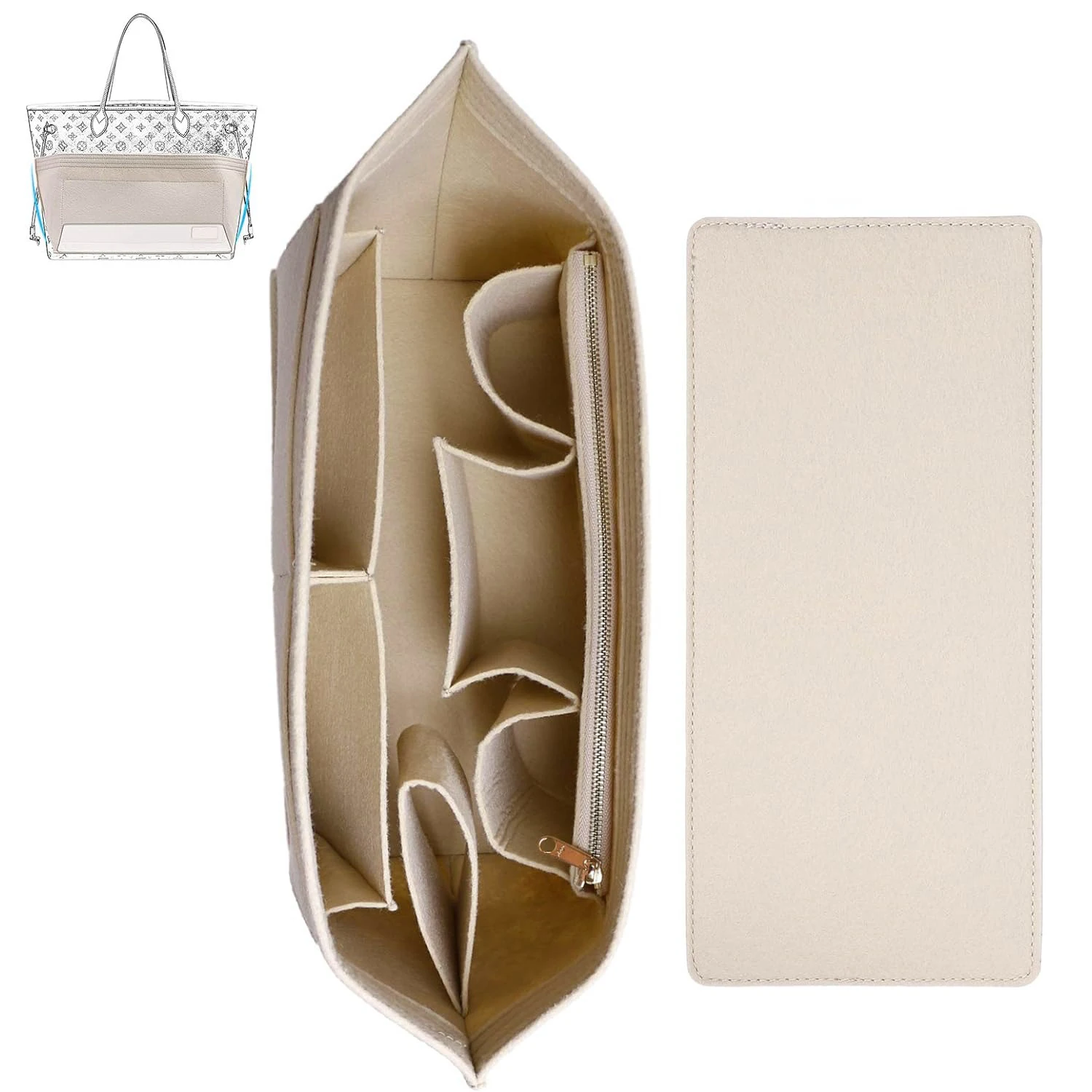 Inserto Organizer Per Borse E Borsa In Feltro Tote Compatibile Con Speedy E Neverfull Onthego
