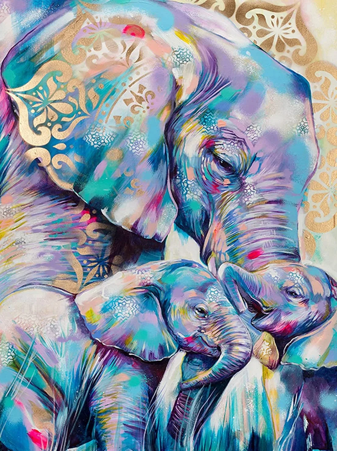 thumbnail image 1 of Lindo Animal elefante HD lienzo pintura sala de estar Animal decoración del hogar regalo, 1 of 5