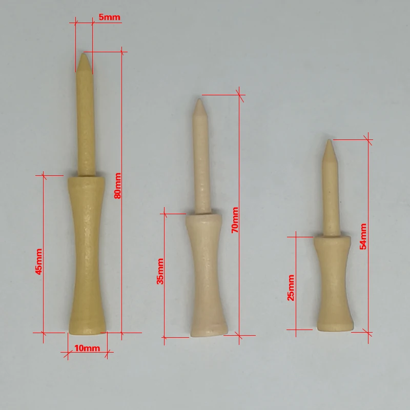 Step Down Golf Tees Wooden 50pcs One Pack 5