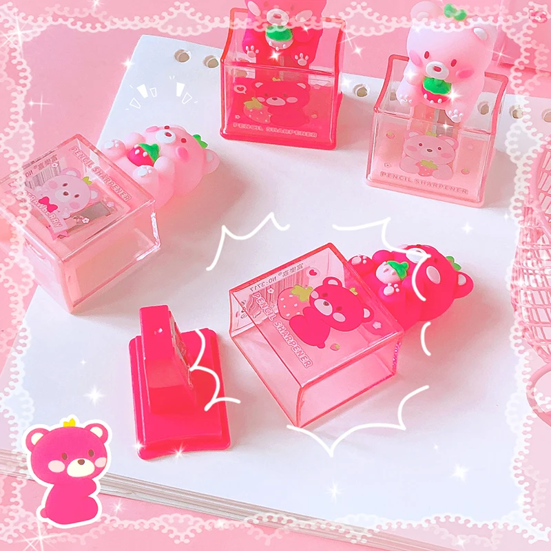 귀여운 것들 사무용품 학교 용품 카와이 문구 용품 학교 용품 귀여운 곰 어린이를 위한 연필깎이