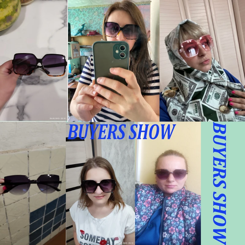 2023 Black Square Oversized Sunglasses Women Big Frame Colorful Sun Glasses Female Mirror Oculos Unisex Gradient Hip Hop Shades_voghion.com