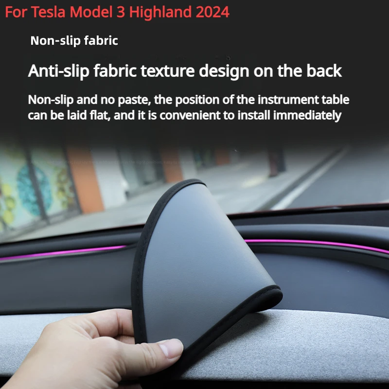 

Dashboard Cover Pad For Tesla Model 3 Highland 2024 Sunshade Protector Anti-UV Dash Mat Sun-shading Non-slip Car Accessories